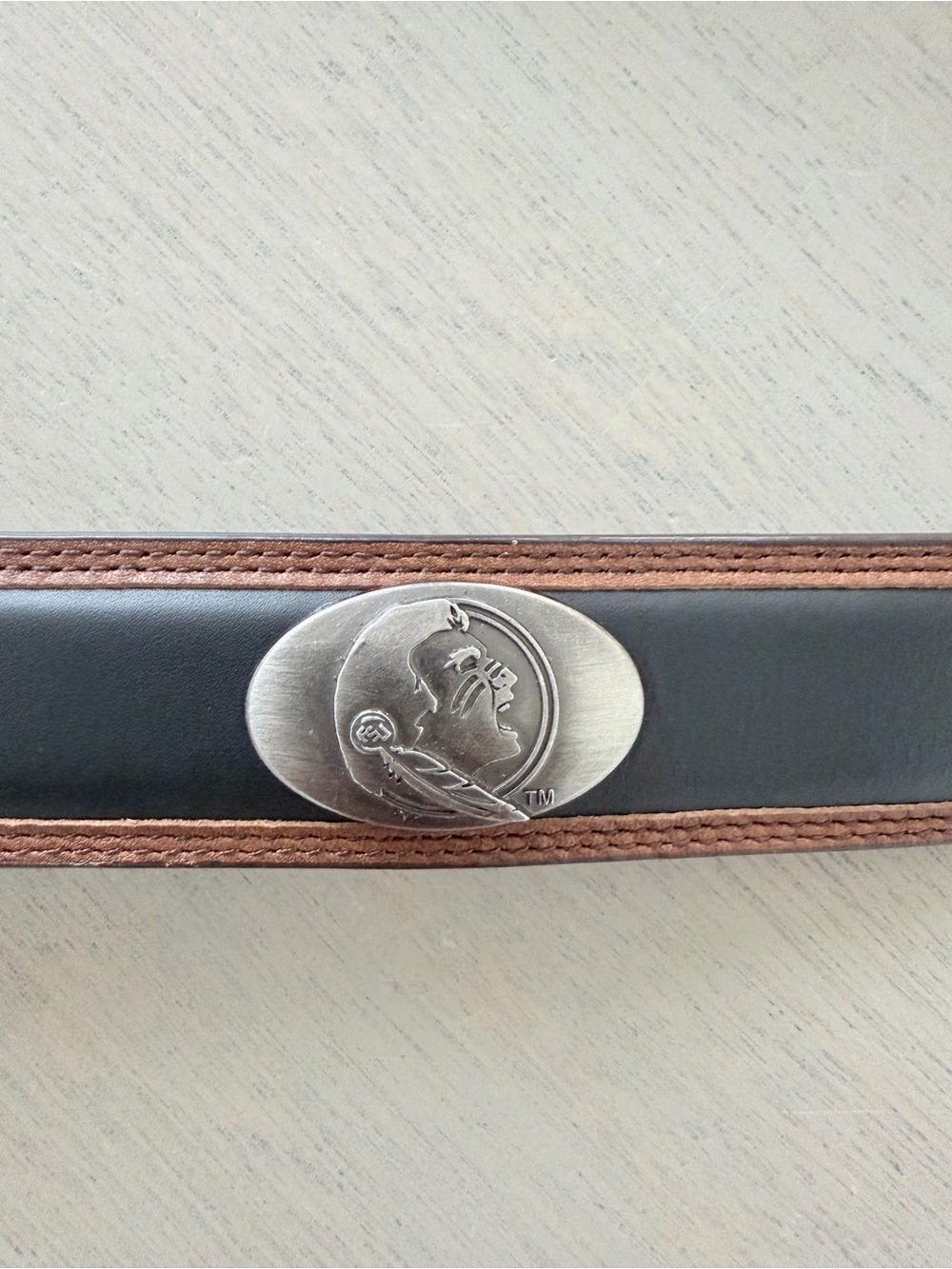 Florida State University Seminoles Men’s Collegiate Two Tone Leather Belt Sz 32